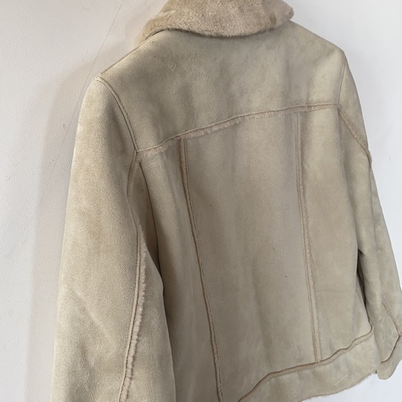 Lord & Taylor Faux Suede Shearling Jacket, Sz PM - Picture 3 of 13